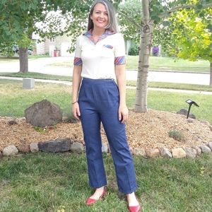 VINTAGE side zip DENIM JEANS pants 1970's S